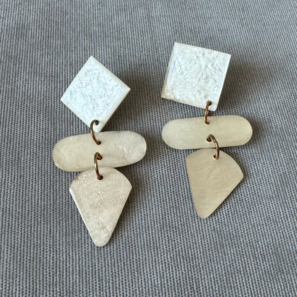 Pierced White Shell Earrings